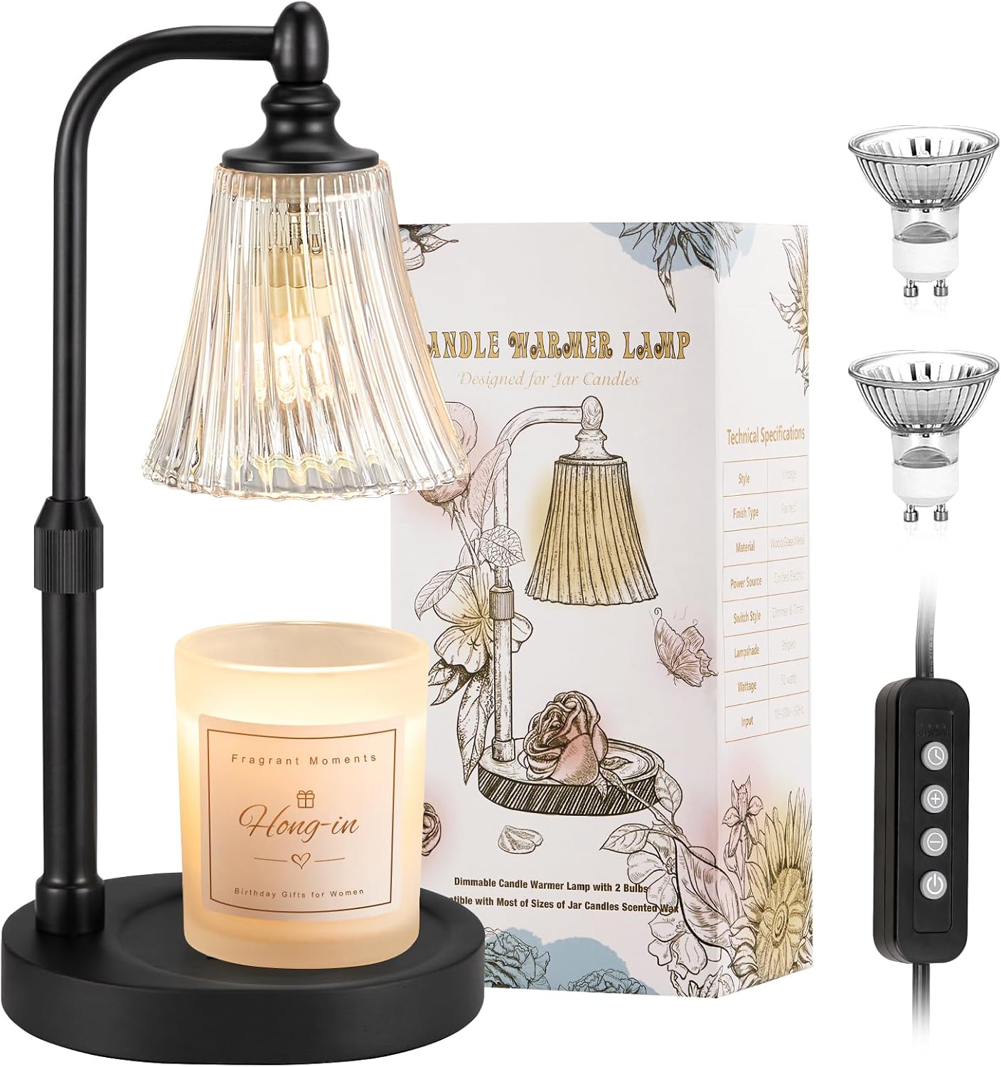 Candle Warmer Lamp with Timer Dimmable,Birthday Gifts for Women Mom Sister,Adjustable Height Wax Melt Warmer for Jar Candles,House Warming Gifts New Home,Ideal for Office,Dorm,Bedroom Home Decor