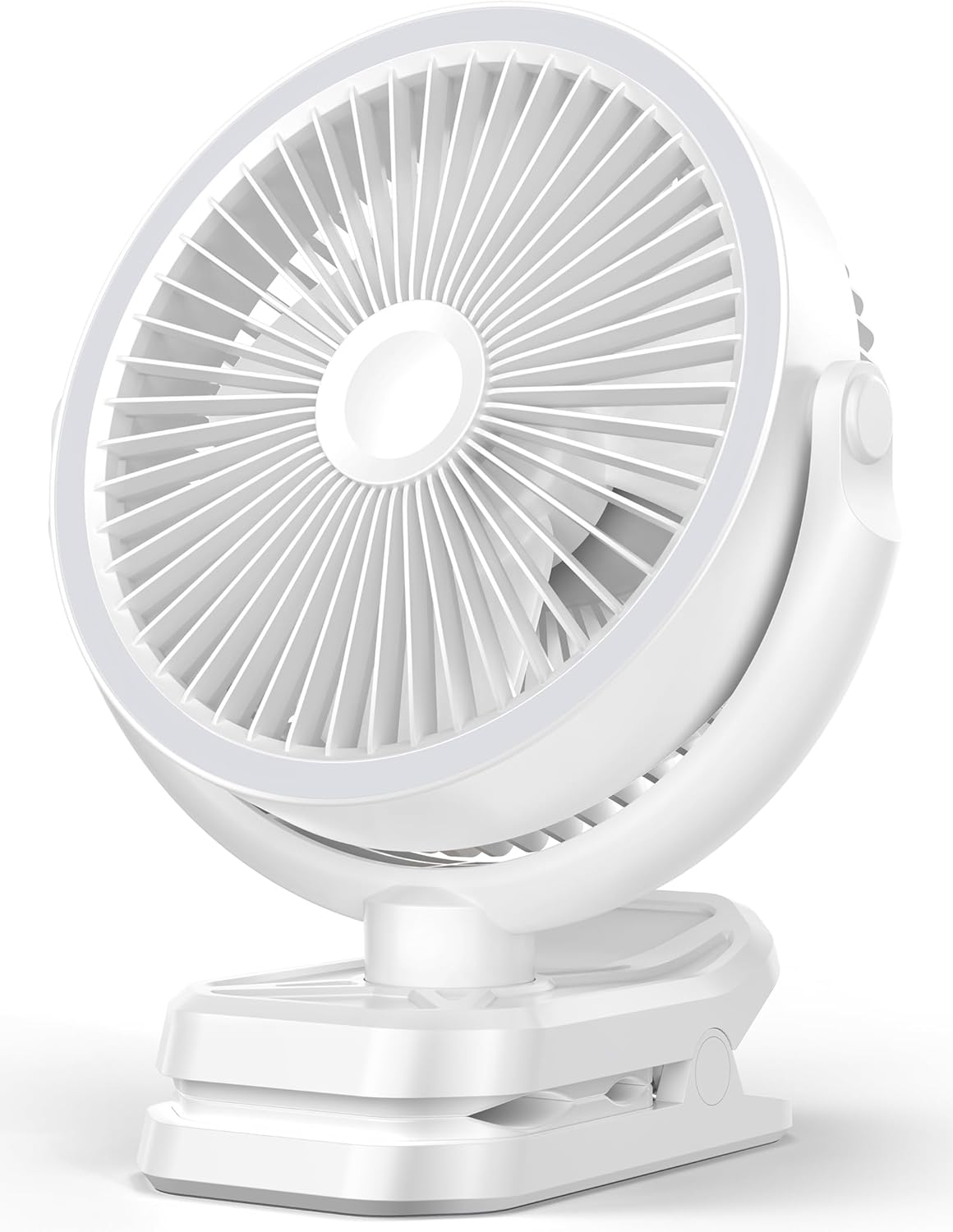 10000mAh Portable Clip on Fan Rechargeable, 8 Inch Battery Powered Desk Fan, LED Lantern, 360° Rotate & 3 Speeds Strong Airflow for Camping Tent Office Outdoor Travel Golf Cart，Black