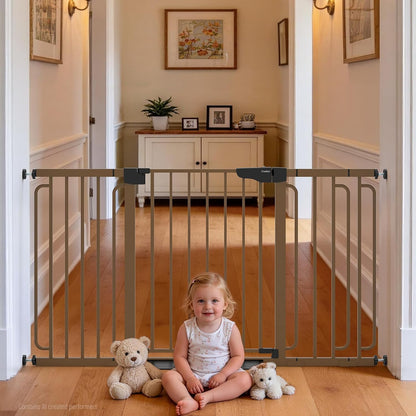 Cumbor 30-46" Baby Gate for Stairs, Mom's Choice Awards Winner-Auto Close Dog Gate for The House, Gifts for Mom, Easy Install Pressure Mounted Pet Gates for Doorways, Black