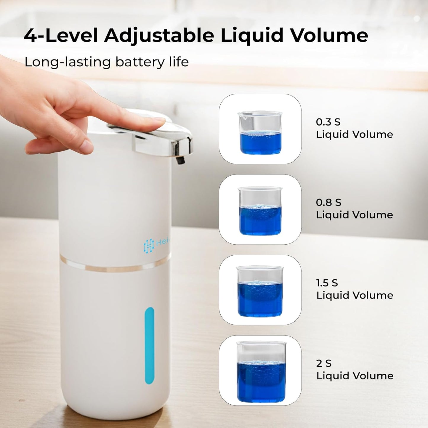 Automatic Touchless Foam Soap Dispenser - USB-C Rechargeable Foaming Soap Pump, IPX5 Waterproof for Bathroom & Kitchen, 12.8oz, Wall Mount or Countertop (Black)