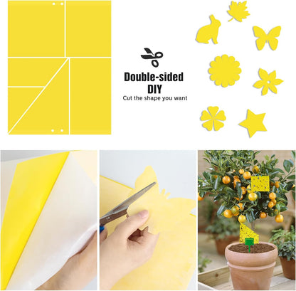 40 Pack Fungus Gnat Traps for House Indoor Yellow Sticky Traps for Gnats Sticky Traps for Plants, Dual-Sided Fungus Gnat Sticky Traps Fruit Fly Traps for Indoors