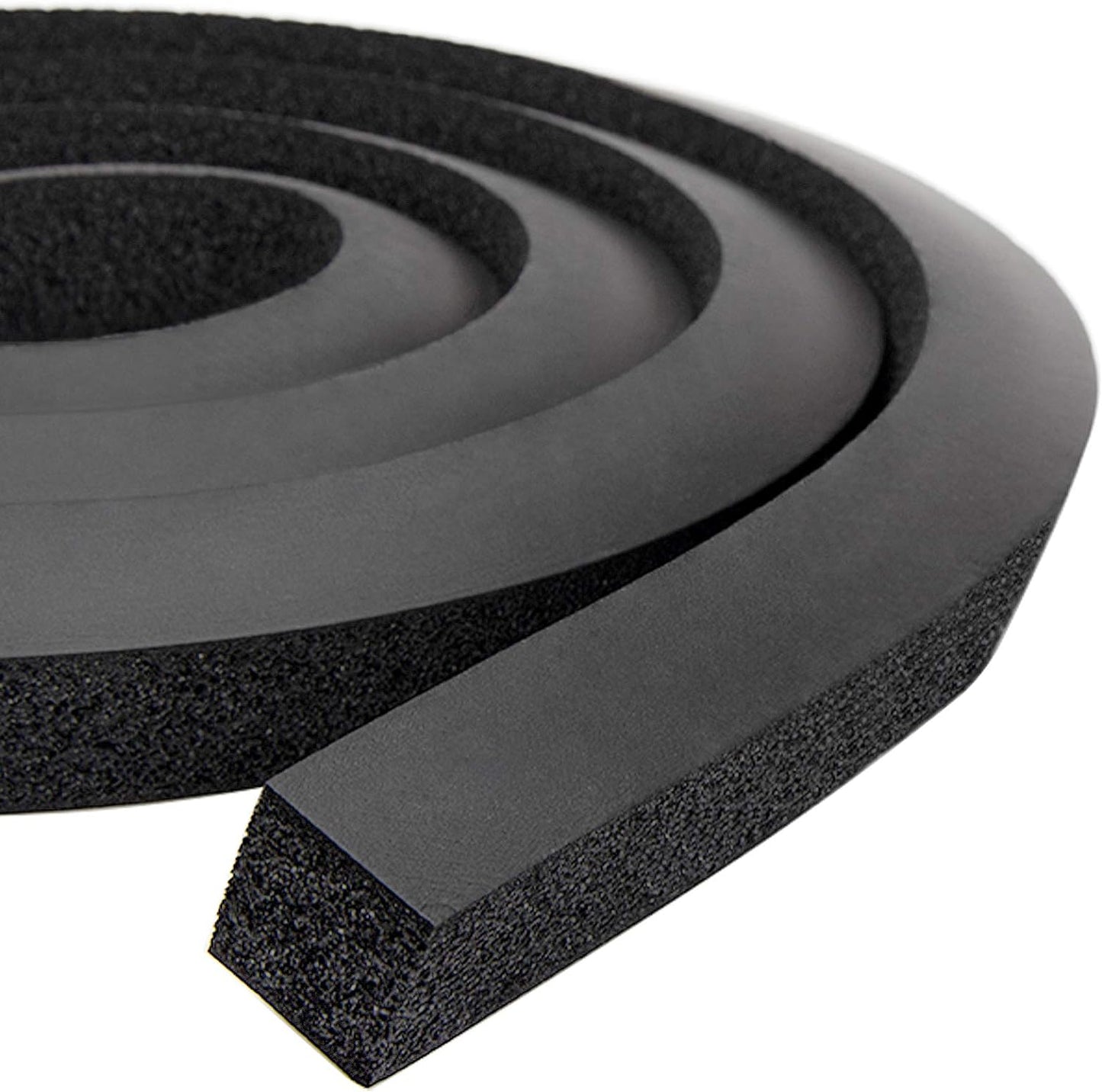Foam Strips with Adhesive, 1 Inch Wide X 1 Inch Thick, Neoprene Weather Stripping High Density Closed Cell Foam Tape Seal for Doors and Windows Insulation, Total 13 Feet Long(6.5ft x 2 Rolls)