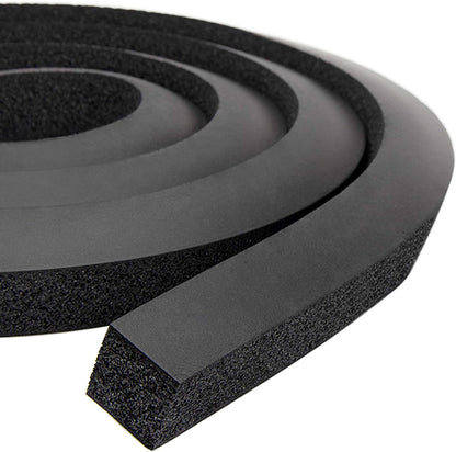 Foam Strips with Adhesive, 1 Inch Wide X 1 Inch Thick, Neoprene Weather Stripping High Density Closed Cell Foam Tape Seal for Doors and Windows Insulation, Total 13 Feet Long(6.5ft x 2 Rolls)