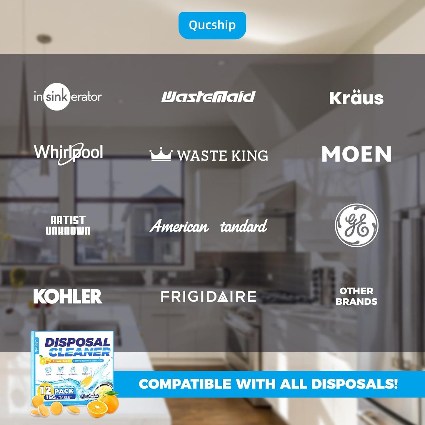 Garbage Disposal Cleaner and Deodorizer Tablets - 24 Pack, Powerful XXL Foaming Disposal Cleaner - Citrus Scented Foam, Natural Garburator & Sink Freshener, Septic Safe Kitchen Drain Cleaning Care