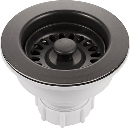 Houzer 190-9300 - 3-1/2 Inch Stainless Steel Deep Cup Kitchen Sink Basket Strainer, Durable Food Catcher Stopper for Metal Kitchen Sink, Ideal for Filtering Waste and Preventing Clogs
