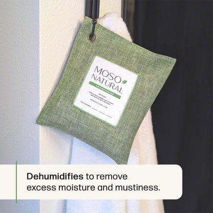Moso Natural Air Purifying Bag 200g, Charcoal Odor Absorber, Car Odor Eliminator & Closet Deodorizer for Home & Pet, Lasts 2 Years, Unscented Bamboo Charcoal Bags, HGTV Editors' Pick (Green)