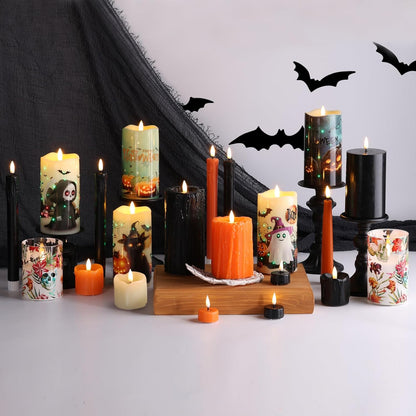 Eywamage Ivory Flameless Votive Candles with Timer Batteries, 2x3 inch Small LED Pillar Candles Flickering Set of 6