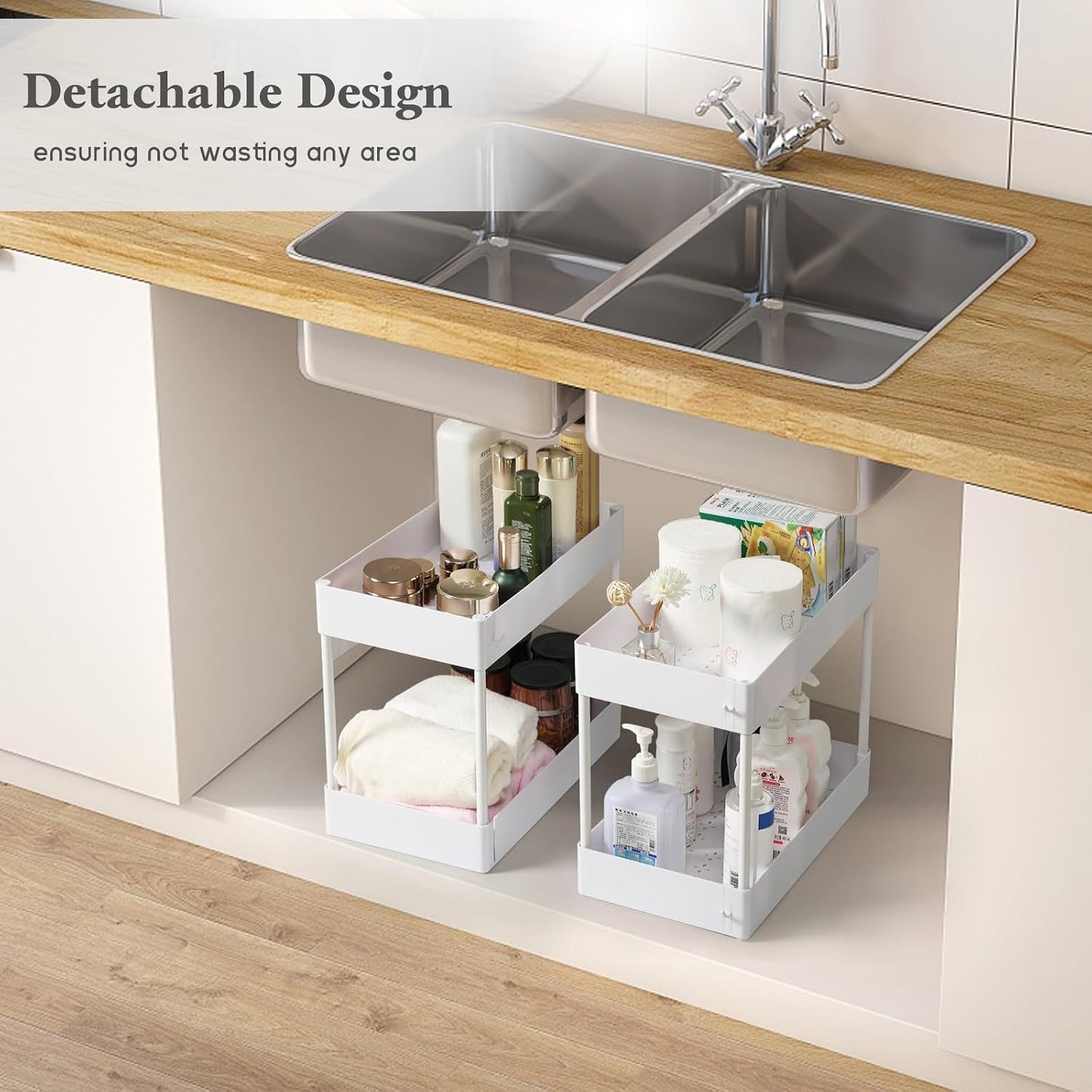 danpinera Storage Cart on Wheels, 3 Tier Slim Laundry with Wheels Bathroom Organizer with Hanging Cups Hooks Dividers Handle Mobile Rolling Art Cart for Bathroom Kitchen Narrow Places, White