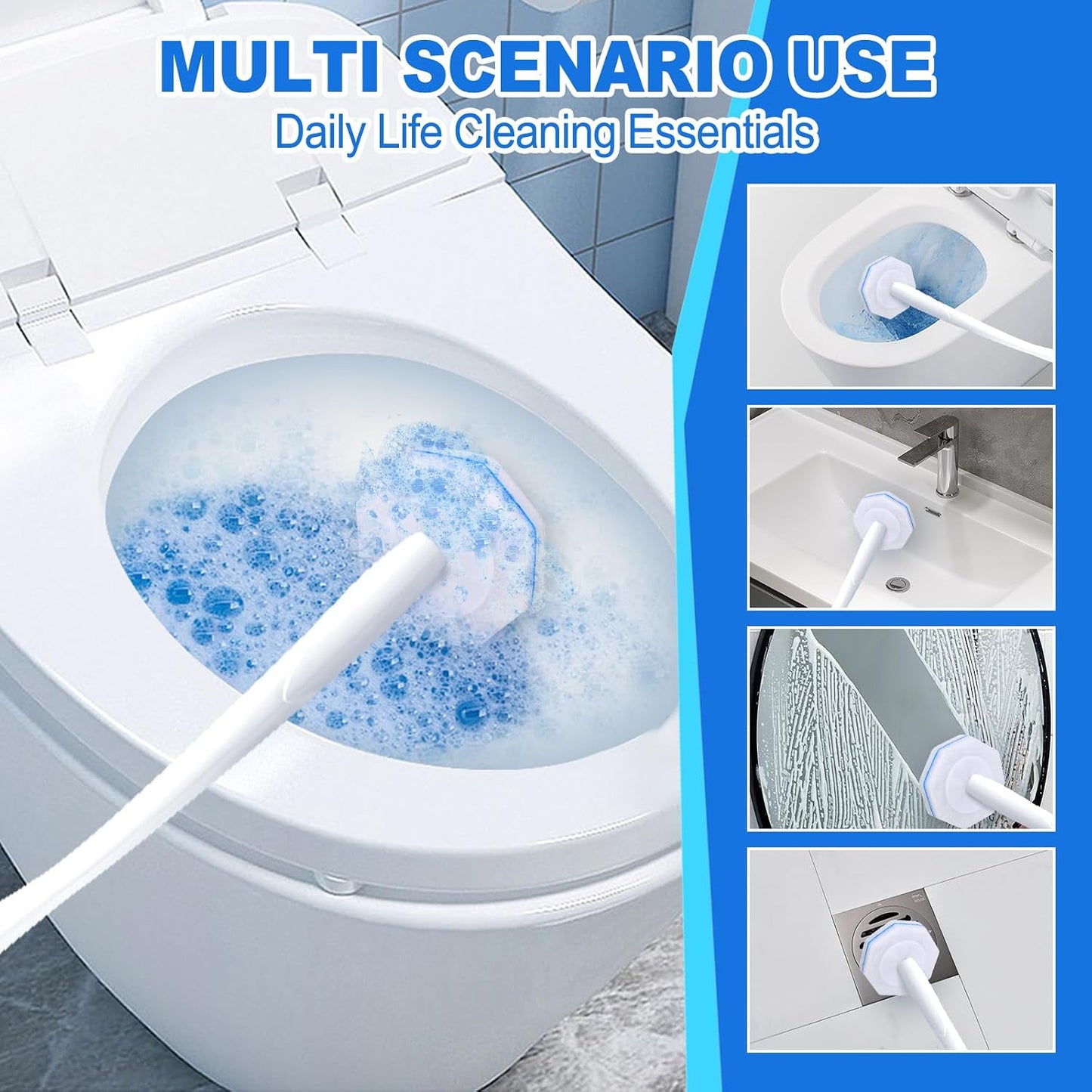 100pcs Disposable Toilet Brush Replacement Head,Bathroom Cleaning,Disposable Bowl Cleaners Compatible with Most Toilet Brushes