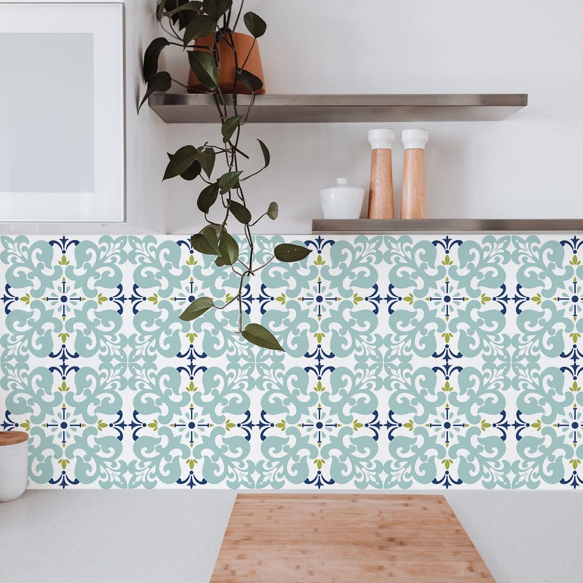 10-Pack Peel and Stick Backsplash Tiles, 7.87”x7.87” Waterproof Vinyl Self-Adhesive Wall Tiles, Easy DIY No-Grout Wall Covering for Kitchen, Bathroom, Apartment & RV