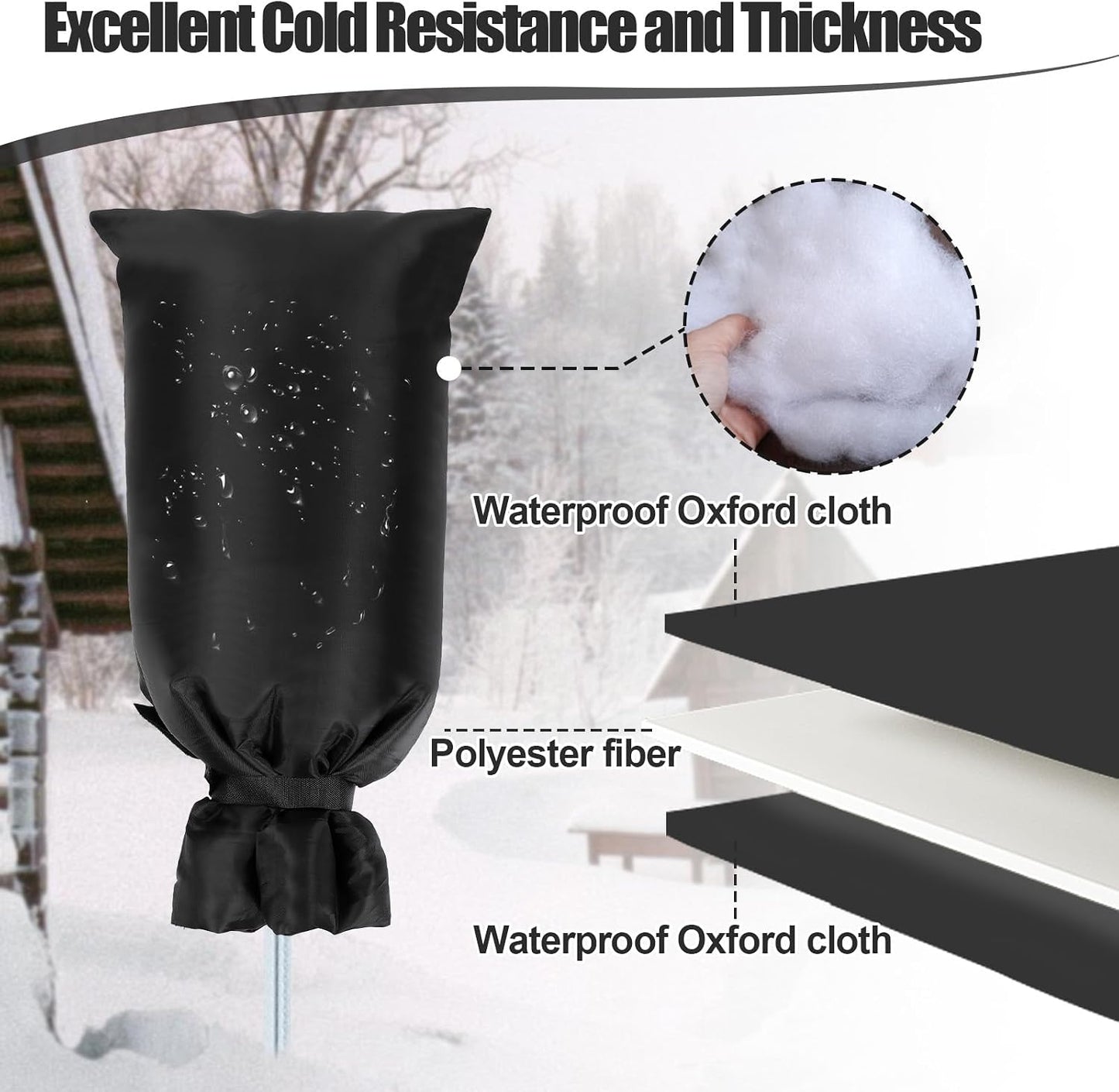 28'' x 15'' Large Faucet Cover for Winter, Outdoor Hydrant Covers Freeze Protection, Waterproof Faucet Sock for Spigot Garden Lawn Yard Farm Bibb Pipe