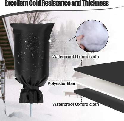 28'' x 15'' Large Faucet Cover for Winter, Outdoor Hydrant Covers Freeze Protection, Waterproof Faucet Sock for Spigot Garden Lawn Yard Farm Bibb Pipe