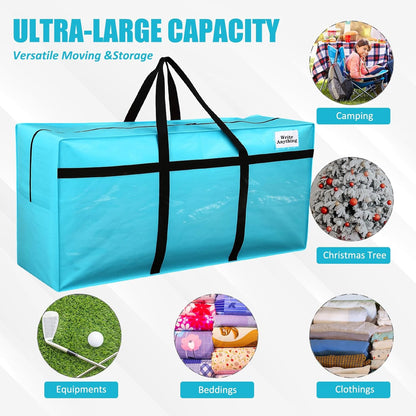 Windyun 4 Pack 57 Gallon Extra Large Moving Bags XXL Heavy Duty Storage Bag with Strong Zipper Handle Jumbo Big Tote Box Foldable for College Dorm Travel Clothes Duffle Blanket Pillow(Red)