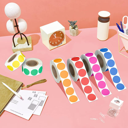 Misofuki 16 Rolls 960 Pcs 1"x4.5" Color Coded Moving Labels Stickers for Boxes with 4 Bedroom Labels - Can Stick on Furniture Directly, NOT Recommended for Rough Surfaces, Such as Carton