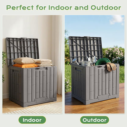 Jocoevol Deck Box 60 Gal, UV Resistant & Waterproof Outdoor Storage Box with Lock, Easy Assemble Storage Bins Container for Pool Patio Garden