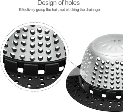 LEKEYE Drain Hair Catcher/Bathtub Drain Cover/Drain Protector for Pop-Up & Regular Drains(Patented Product)
