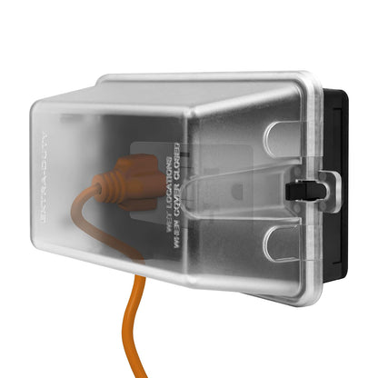 ENERLITES Outdoor Outlet Cover Extra-Duty in-Use Weatherproof Outdoor Decorator/GFCI Receptacle Outlets, Weatherproof Enclosure, 1-Gang 6.25” H x 3.5” W x 3.25” D, Clear Cover, IUC1V-D