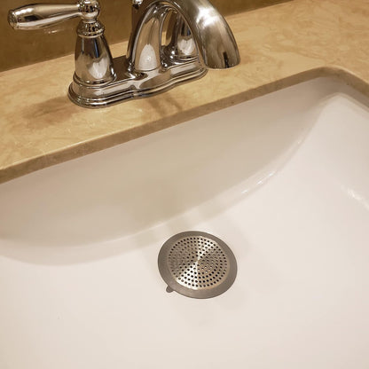 Danco Snap-in Shower Drain Cover with in-Drain Hair Catcher, 4-1/4" Round, White Strainer, (10533)