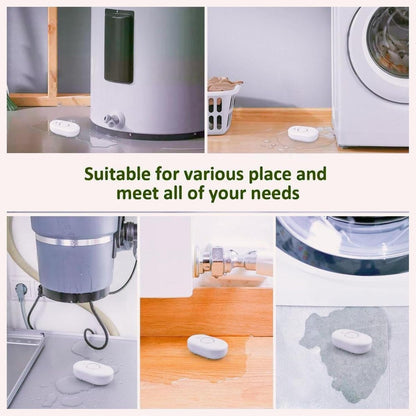 Water Leak Detector Sensor Alarm: Home Water Flooding Monitor Smart Sink Overflow Monitoring Adjustable Wet Moisture Alert Pipe Leakage Drip Detection Warning for Basement Floor