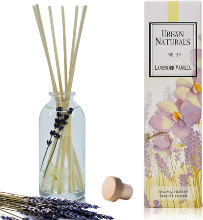 Urban Naturals Smoked Vanilla Reed Diffuser Set with Vanilla Bean, Sandalwood & Leather | Made in the USA - Colors B