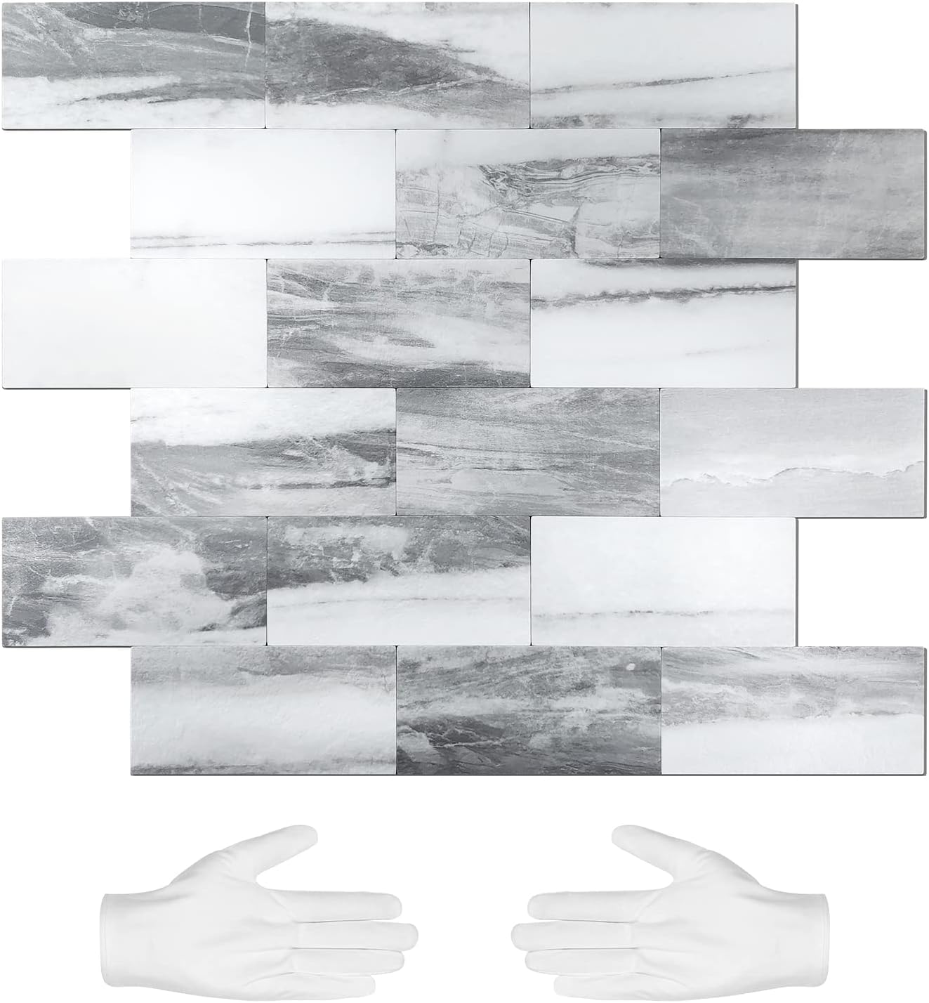 STICKGOO 10-Sheet Subway Tile Peel and Stick Backsplash, Seamless Design Polished Eurasia Beige Kitchen Backsplash Wall Tiles, Glossy Surface Waterproof Stick on Tile for Bathroom, RV, Fireplace