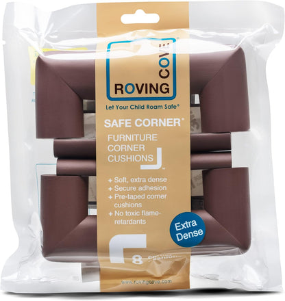 Roving Cove HeftyFit Corner Protector for Baby (4 Large Corners), Heavy-Duty Soft Rubber Foam Furniture Corner Bumper Guards, 3M Adhesive Pre-Taped, Oyster White (Off White)