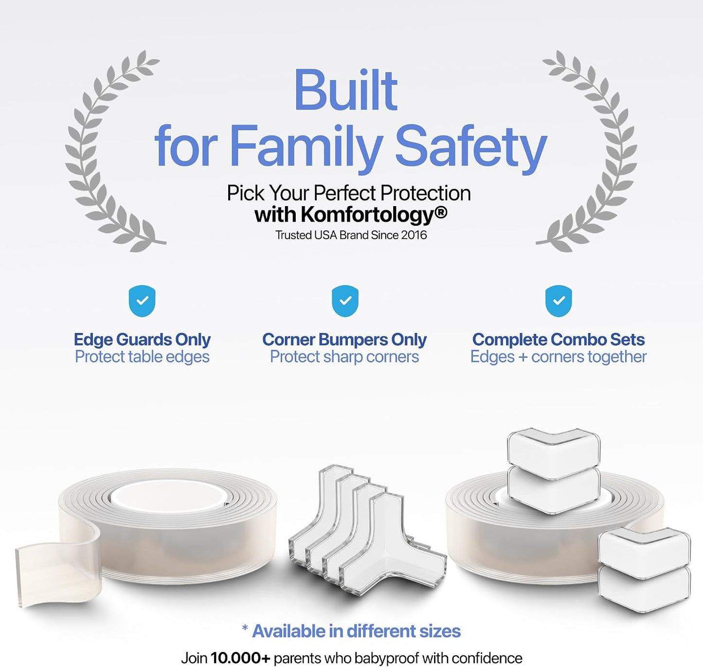 16ft Heavy Duty Desk Edge Protector & Corner Protectors - Baby Proofing Guards for Sharp Furniture Corners, Tables & Cabinets - Child Safety Essentials for Home & Nursery