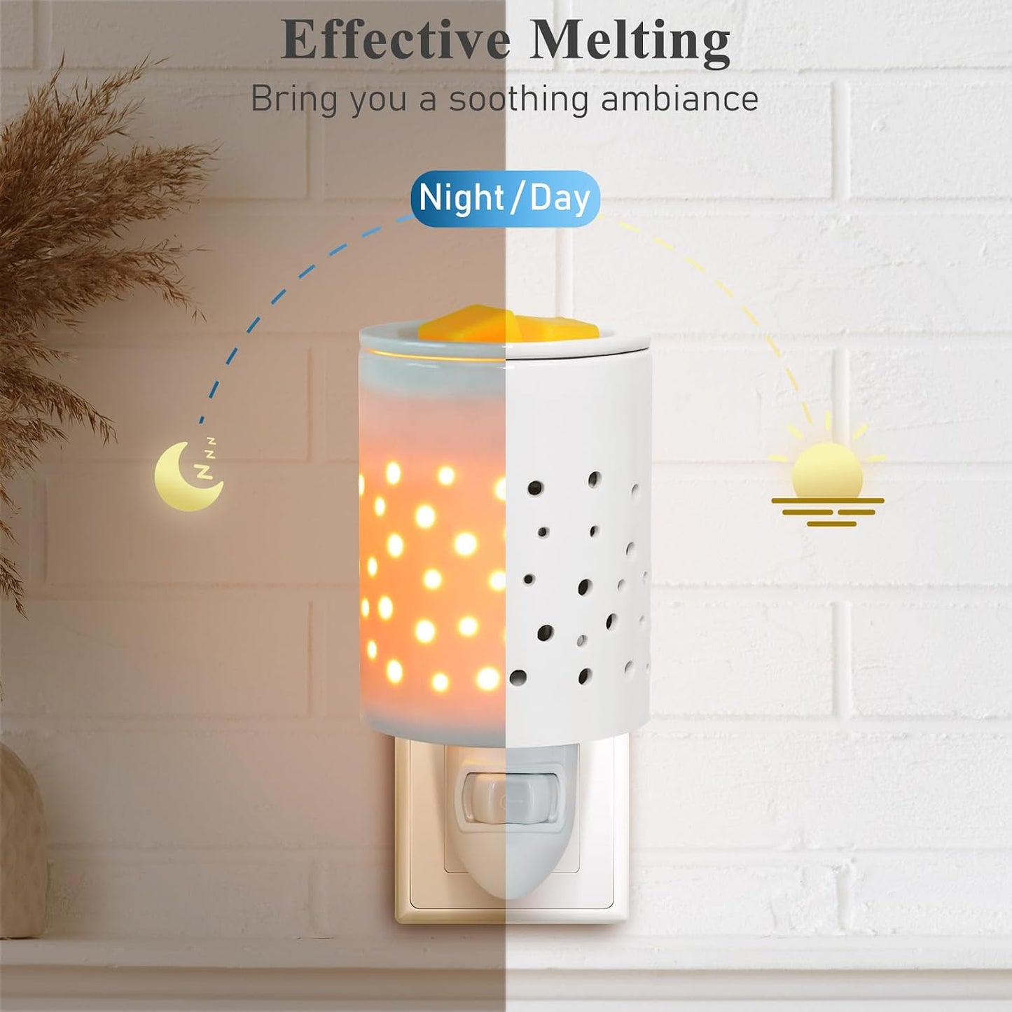 Bobolyn Wax Melt Warmer with Timer Ceramic Electric Candle Warmer Lamp with Timer and Dimmer for Scented Melts Wax Burner Fragrance Wax Melter for Home Office Bedroom Decor Gift for Mom Women