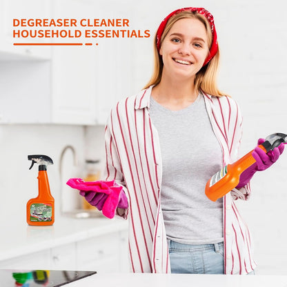 Heavy Duty Kitchen Degreaser Spray, Fast Acting Grease Remover for Stove, Oven & Range Hood, Cuts Tough Grease, for Outdoor Cooking and Grill Cleaner Degreasing (1PC)