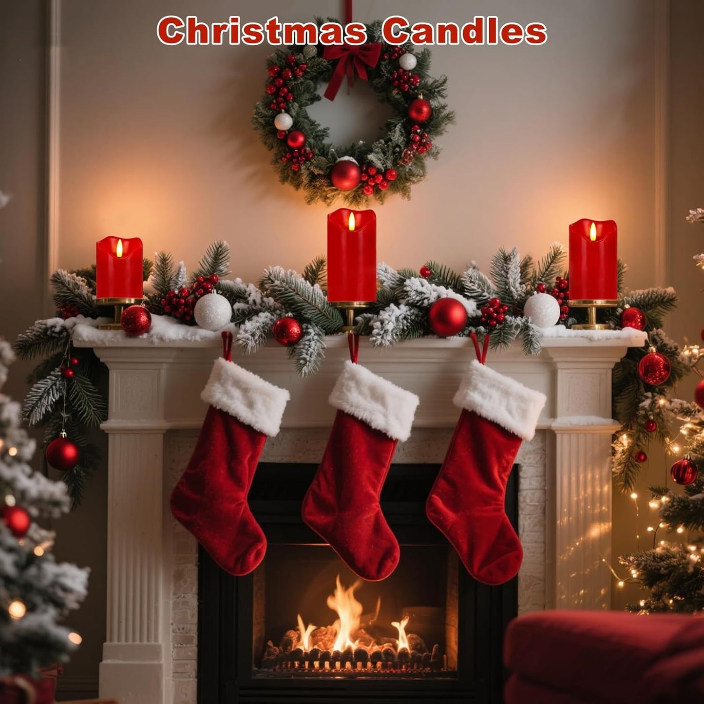 Flameless Candles Lights, Set of 3 Flickering LED Candles with Remote & Timer, Dimmable Electric Pillar Candles Battery Operated, Green Candles for Home St. Patrick’s Day Christmas Decor (Green)