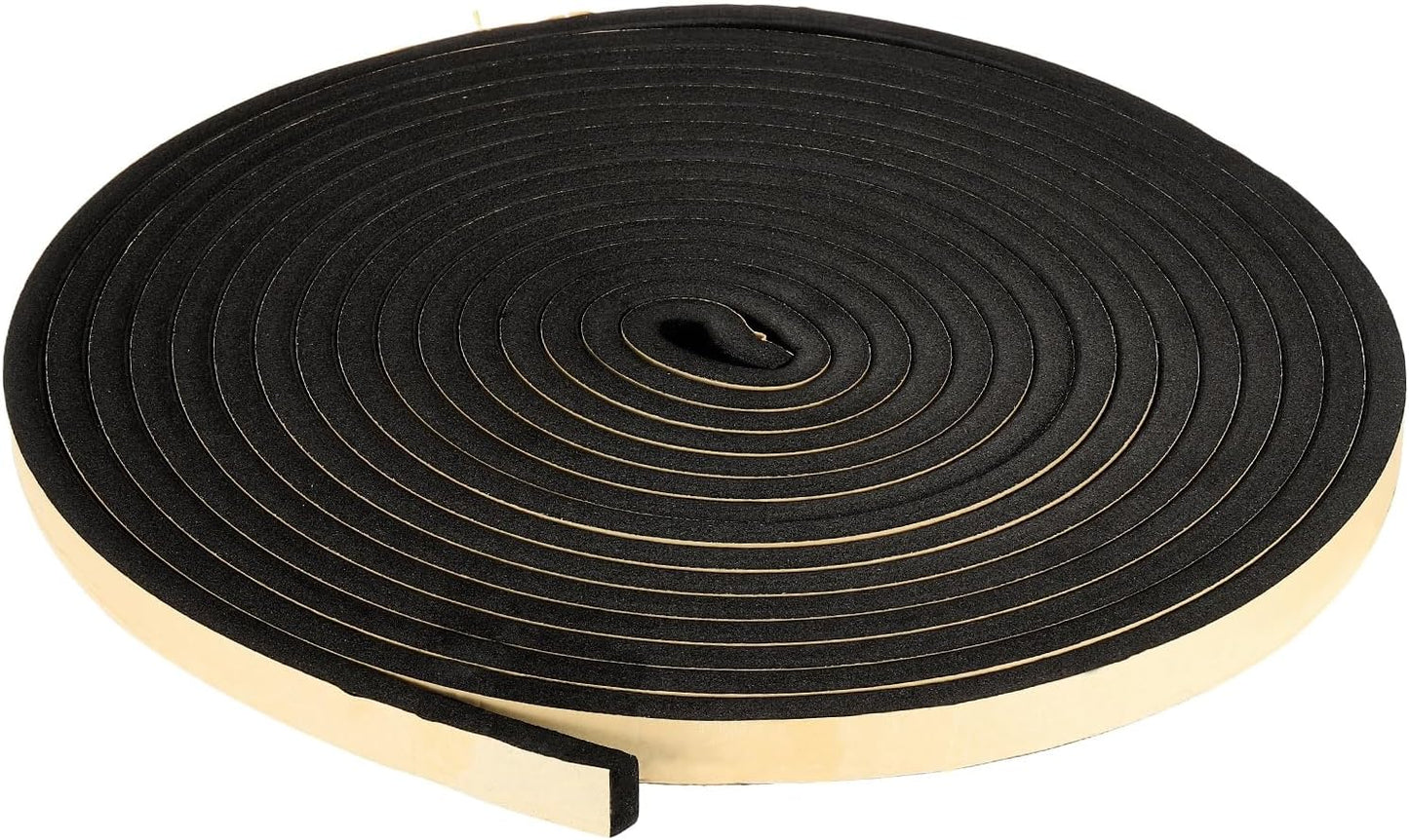 PATIKIL Foam Insulation Tape, 1-1/2" W x 1/8" t x 32.8FT Self Adhesive Weather Stripping Door Seal Strip for Door Window Air Conditioning, Black - Colors A