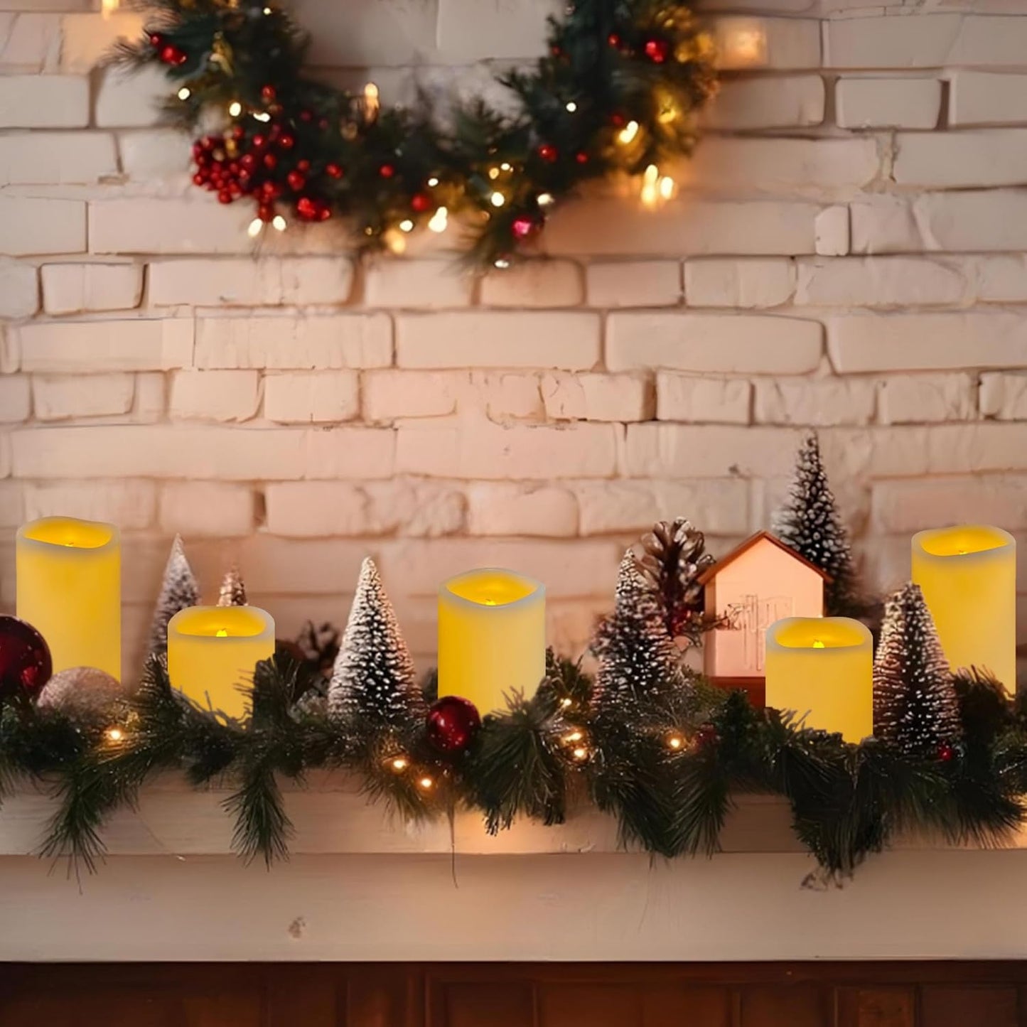 Flickering flameless Candles, Battery Operated Candles with Remote, led Pillar Candles，Electric Candle Set of 3，Christmas Home Wedding Birthday Decor（Ivory White） ﻿ ﻿