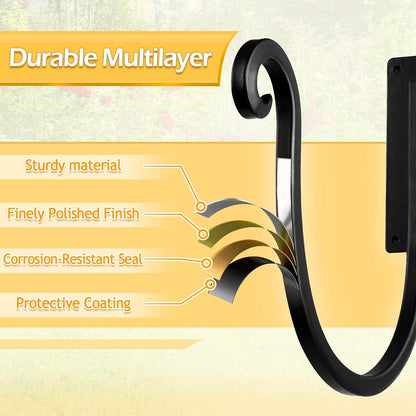 Hose Holder Wall Mount: 8 Inch Metal Heavy-Duty Garden Hose Hanger Outdoor | Hand-forged Hose Rack Mount