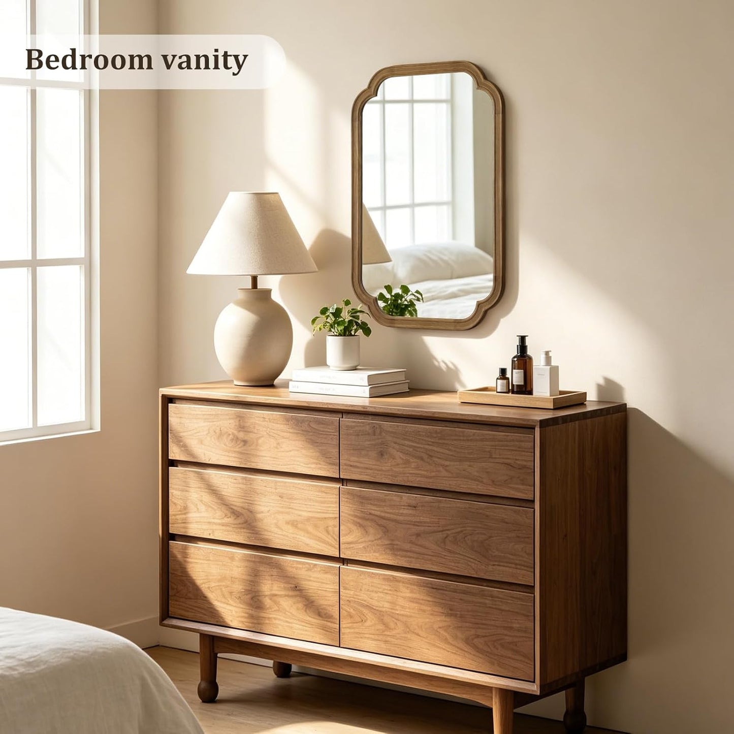 WallBeyond Full Length Mirror Wall Mounted 65"x22", Rustic Wooden Frame Floor Mirror, Large Full Body Mirror for Bedroom, Leaning or Hanging Against Wall, Natural