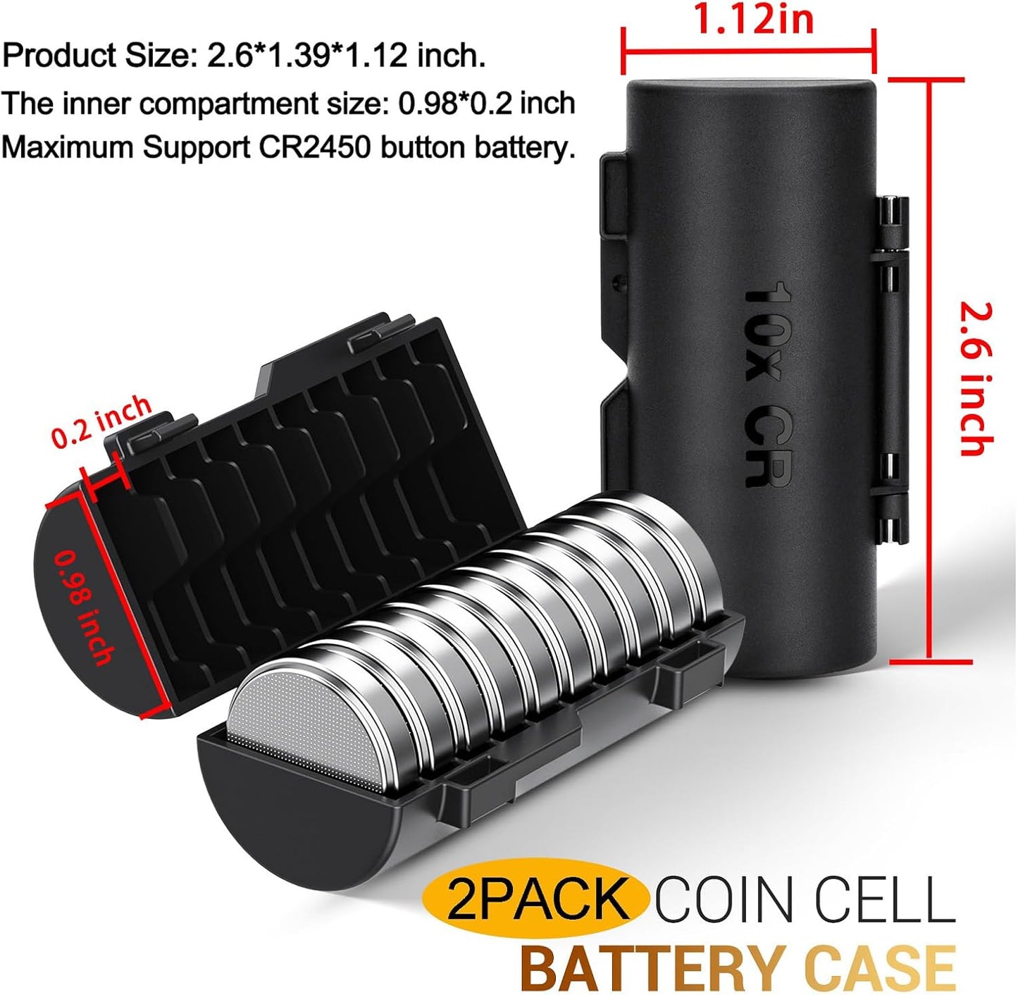 KIWIFOTOS 27 AA + 35 AAA Combo Battery Case Set with Tester | 62 PCS AA AAA Battery storage, Pegboard compatible, Wall Mount Battery Organizer Dispenser, magnetic tester, no‑assembly