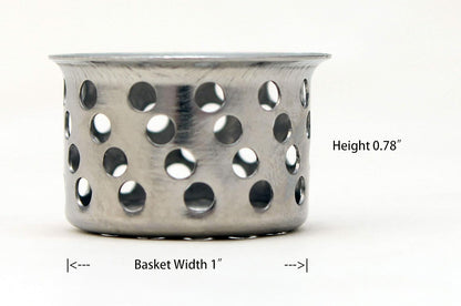 Lavatory Sink Hair Catcher, Strainer Basket-Basin Sink 1-inch, Stainless Steel