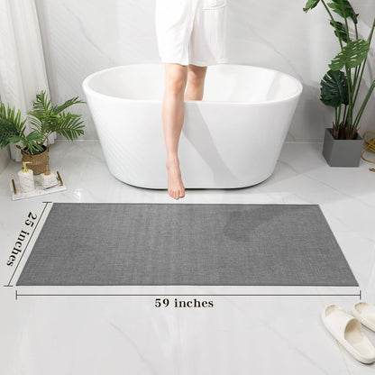 chakme Bathroom Rugs Mat 24x17, Ultra Thin Non Slip Bath Mat Small Quick Dry Absorbent Bath Mat for Bathroom Floor, (Dark Beige, 24"x17")
