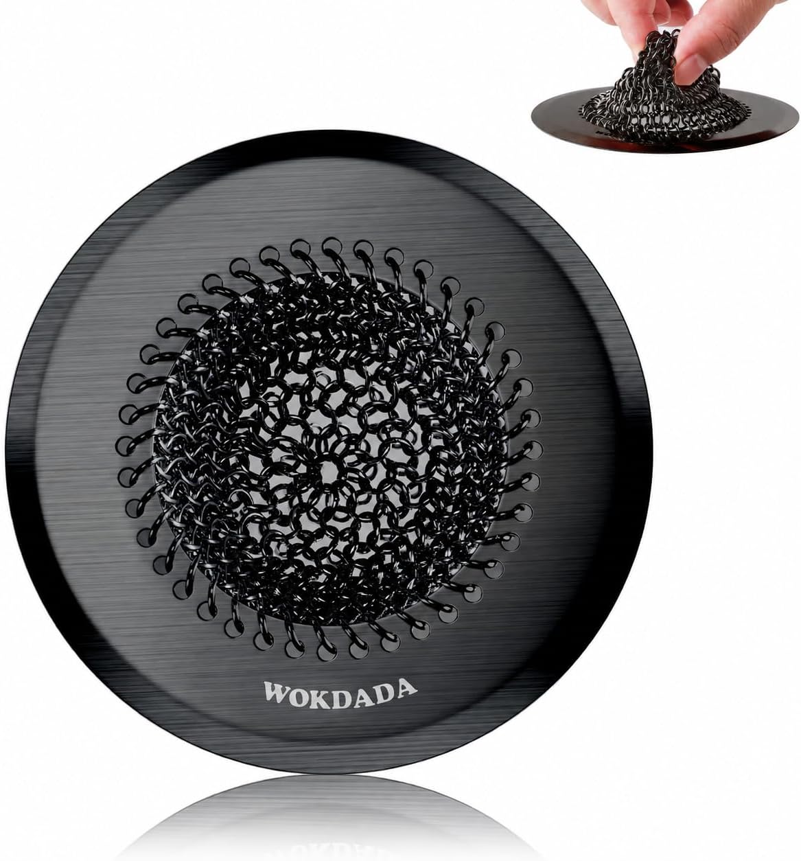 Revolutionary Kitchen Sink Drain Strainer/Patented Reversible Chain Mesh, Effortless Cleaning & Debris Catcher, Large Capacity, Anti-Clog, 304 Stainless Steel & Rust-Proof/Handmade