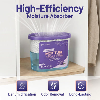 Premium Moisture Absorbers and Dehumidifier Tubs – High-Efficiency Closet Dehumidifier and Dehumidifier for Car, Odor Control Fragrance Free, 6 Pack, 7.5 Oz
