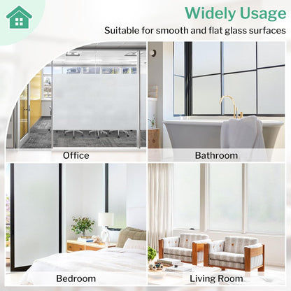 DOWELL Window Privacy Film, Frosted Glass Window Film, Static Cling Non-Adhesive Glass Clings, Sun Blocking Opaque Coverings, Reusable Door Stickers for Bathroom Home Office, Pure, 17.5" x 78.7"