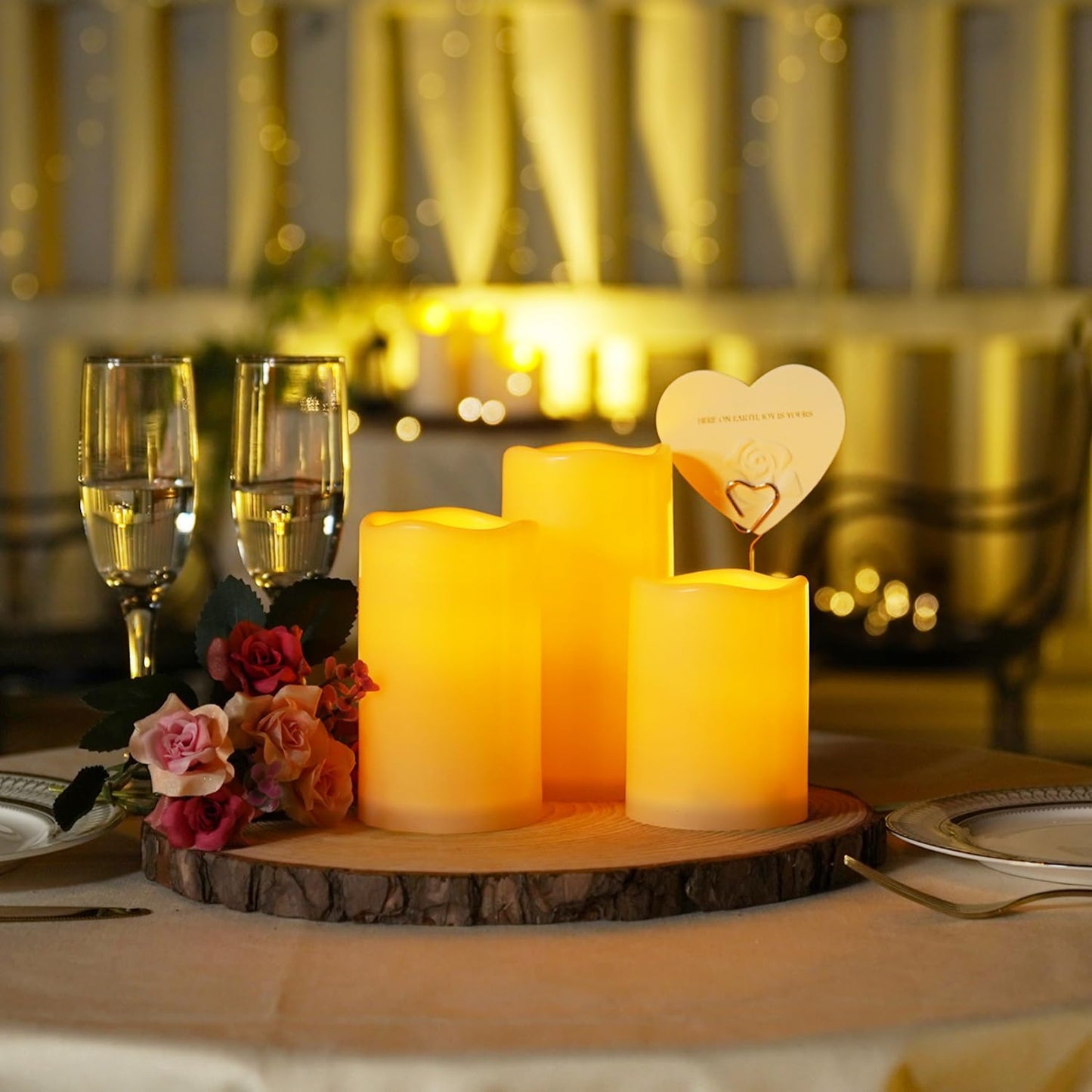 Homemory 3 Pack Flameless Candles, Outdoor Waterproof, Battery Operated LED Pillar Candles with Remote Control and Timer, Plastic, Long Lasting，4”5”6”