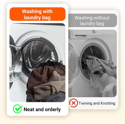 6Pcs Organic Cotton Mesh Laundry Bags for Delicates, Durable Mesh Wash Bags, Sturdy Zipper Laundry Bag for Underwear, Clothes, Shoes, Socks, (3 Large, 3 Medium)