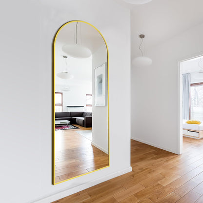 Delma Arched Mirror Full Length,Standing Mirror Full Body,Large Floor with Stand for Wall Entryway Door Bedroom Bathroom Living Room