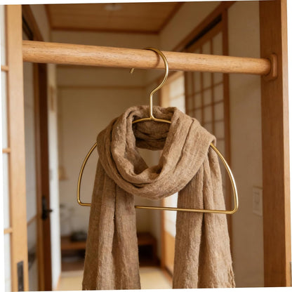ULTECHNOVO 5pcs Wall-Mounted Scarf Organizer Rack in Golden Iron, Semi-Circle Clothes Drying Hangers for Laundry Room and Bedroom, Space Efficient Design Prevents Slipping for Scarves