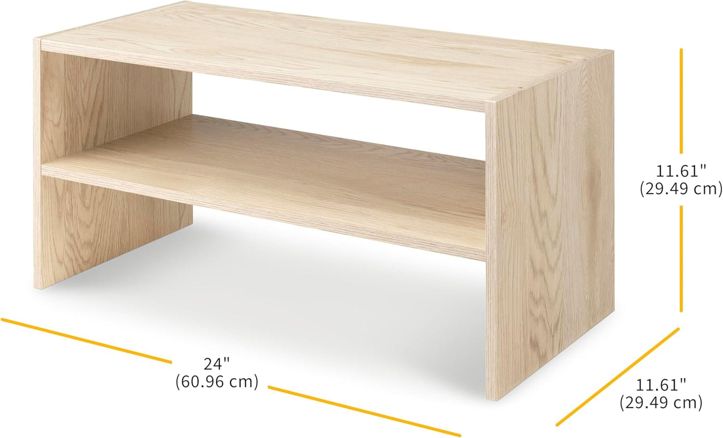 Whitmor Wood Stackable 2-Shelf Shoe Rack, White, 24 inches