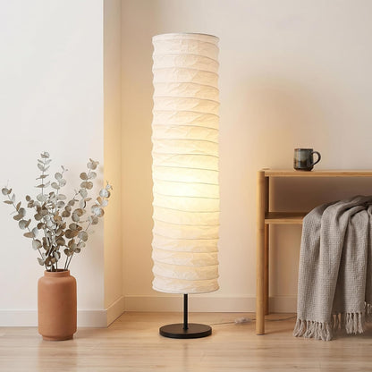 TOYANDONA Lamp Shade: Standing Paper Floor Lamp Shades Hanging Rice Paper Lampshade Replacement Foldable, Floor Light Cover Making Light Soft Ambient for Home, Bedroom Lighting Accessory (Minimalist)