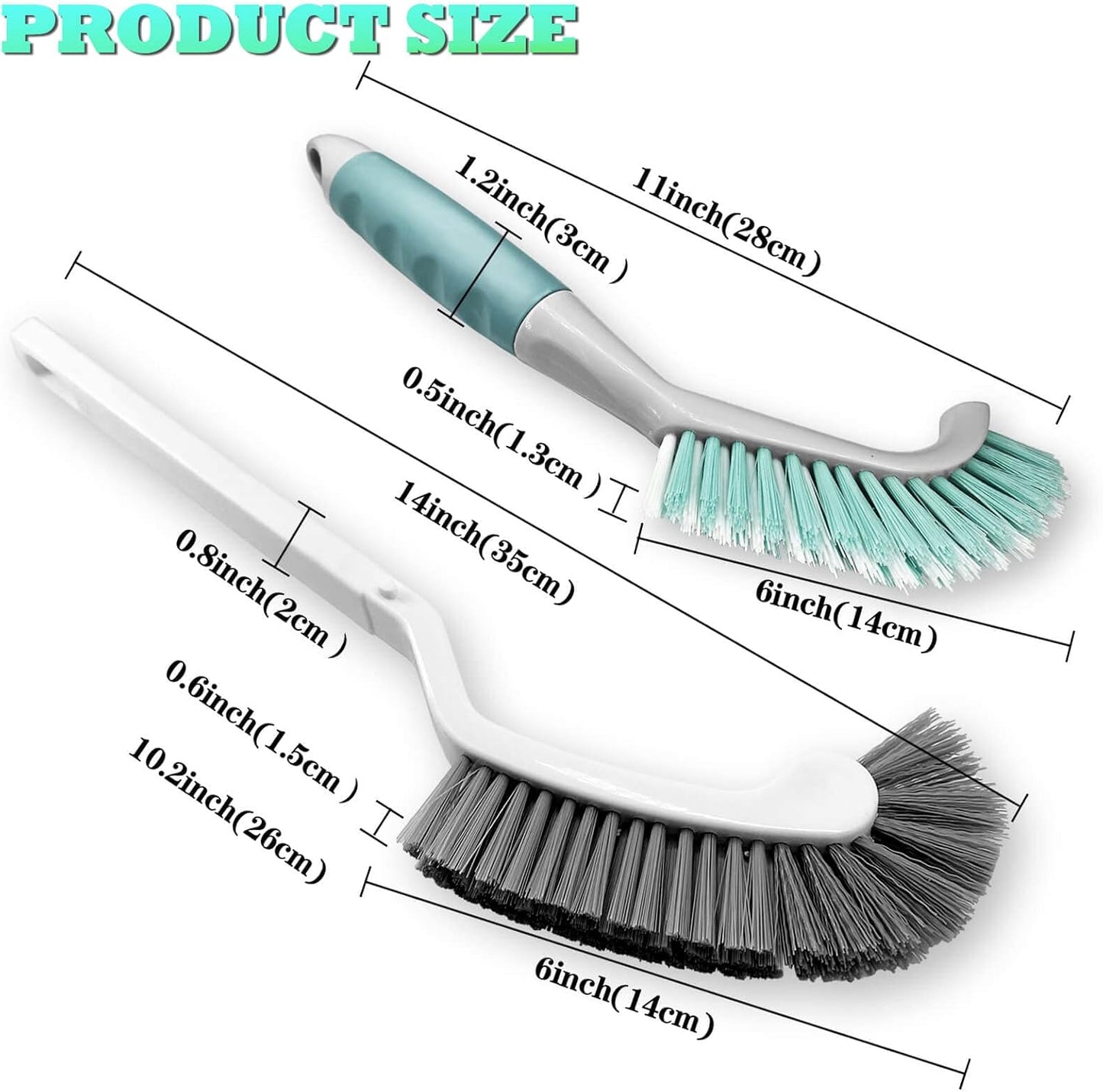 2Pcs Cleaning Brushes, Multi-Purpose Right Angle Brush Scrubbing Kitchen Coffeeroom Tearoom Deep Cleaning Edge Corner Crevices Grout Scrub Bottle Cup Jar Cans for Household Use.