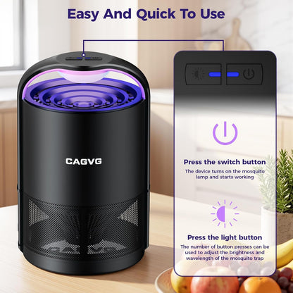 Fly Trap Indoor, Fruit Fly Traps for Indoors Flying Insect Gnat Traps for House Indoor with Adjustable Lighting, Bug Zapper Indoor, Gnat Killer Catcher with 10 Refills （Black）