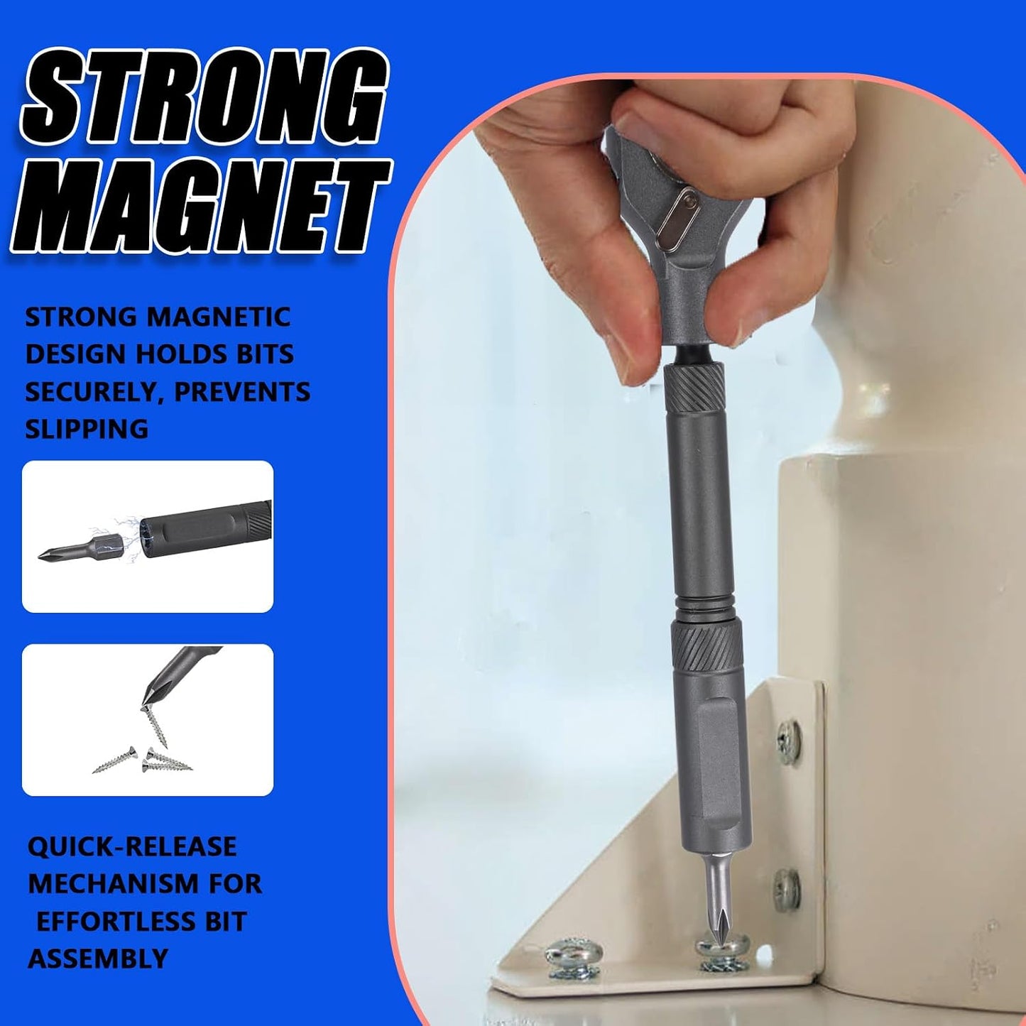 42 in 1 Magnetic Ratcheting Screwdriver Set with T-Handle, Multi-Bit Repair Tool Kit with Compact Case for Electronics, Appliances, Computer, Doorbell, Laptop, Furniture & Home Repair