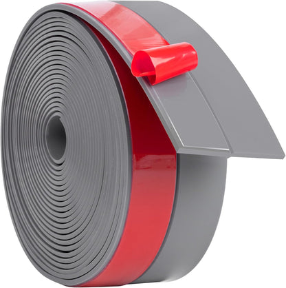 ToLanbbt Weather Stripping Silicone Door Seal Strip 2 in x 20 ft Door Draft Stopper Self Adhesive Door Draft Tape, Side & Bottom Gaps Insulation Strip for Glass Shower Door Sliding Door Window, Black